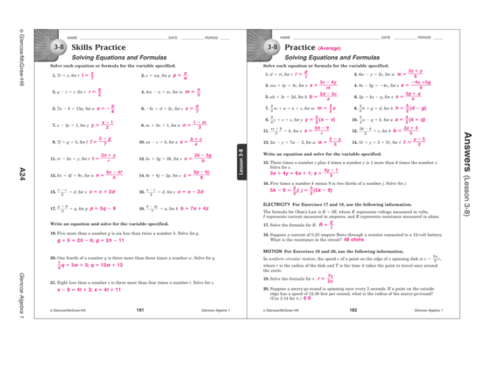 Algebra 2 1.4 practice worksheet answers