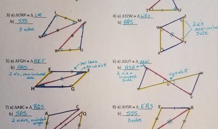 Triangle congruence review maze answer key