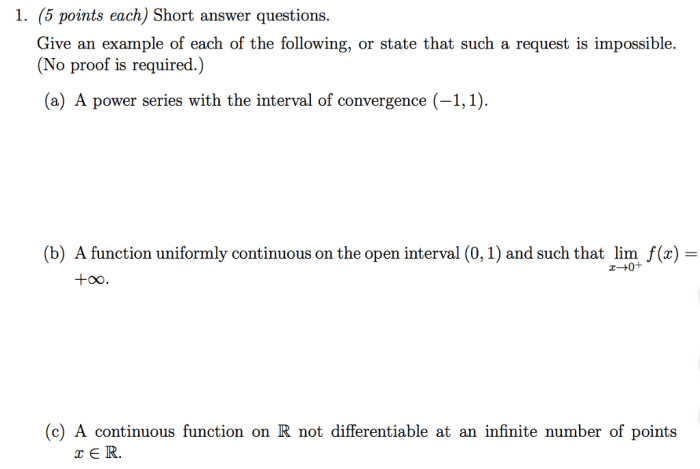 Umd short answer questions examples